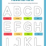 Worksheet mewarnai huruf A dan gambar apel untuk anak PAUD