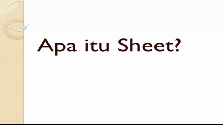 Apa Itu Sheet YouTube
