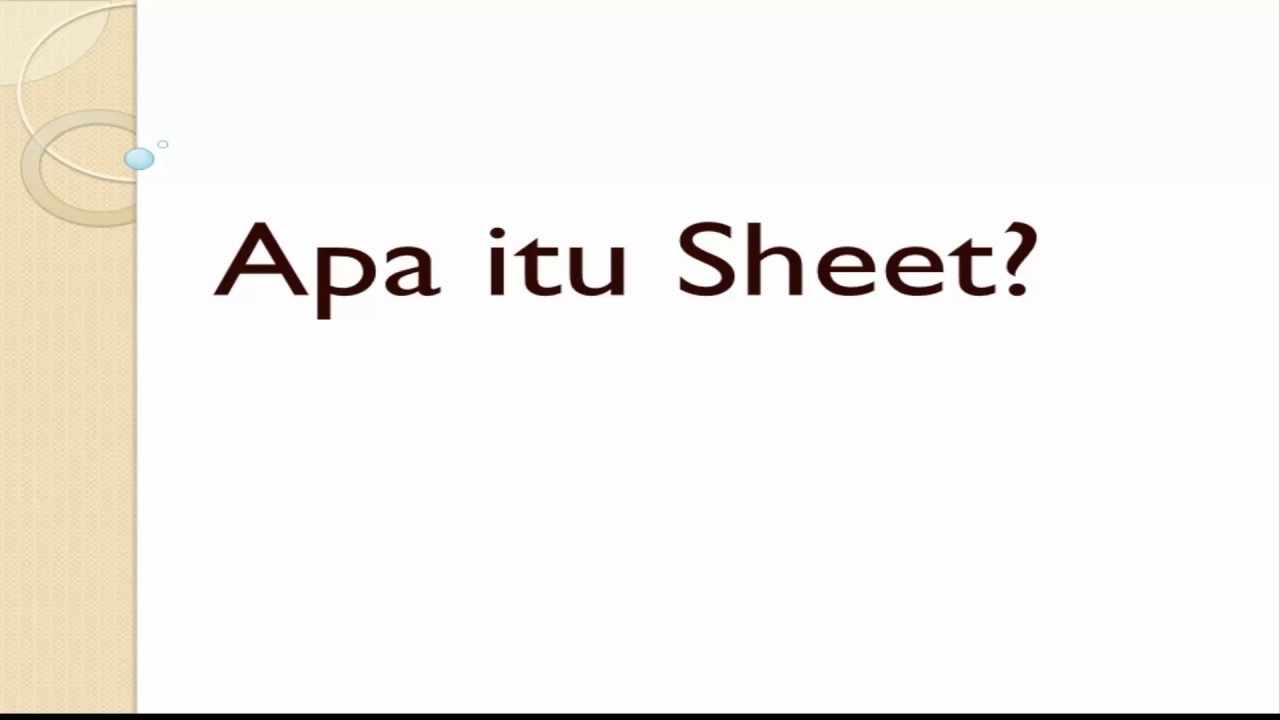 Apa Itu Sheet YouTube