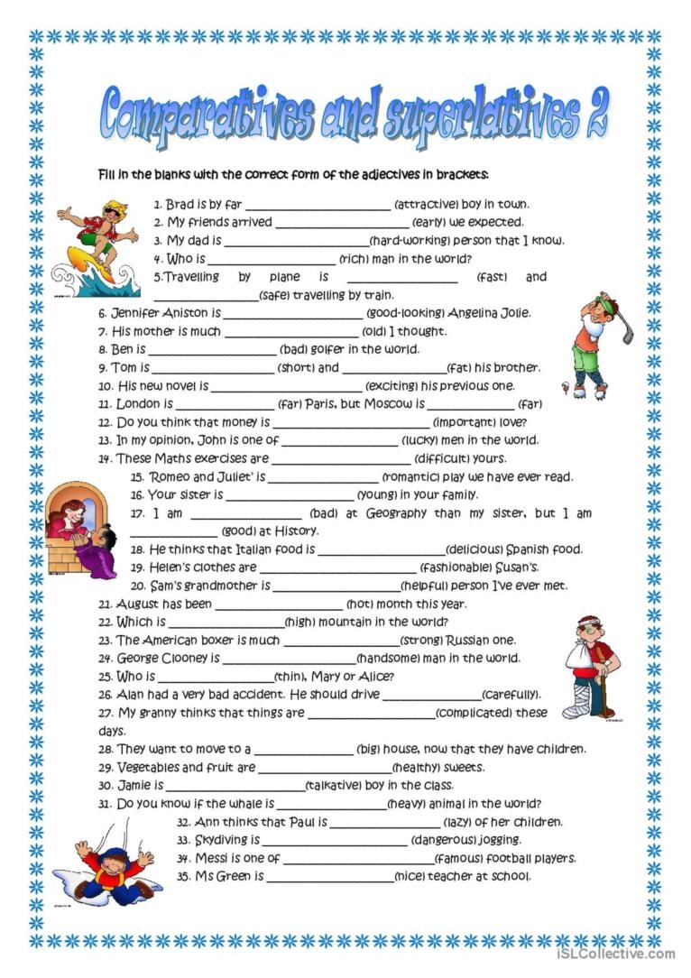 Comparatives And Superlatives English ESL Worksheets Pdf Doc