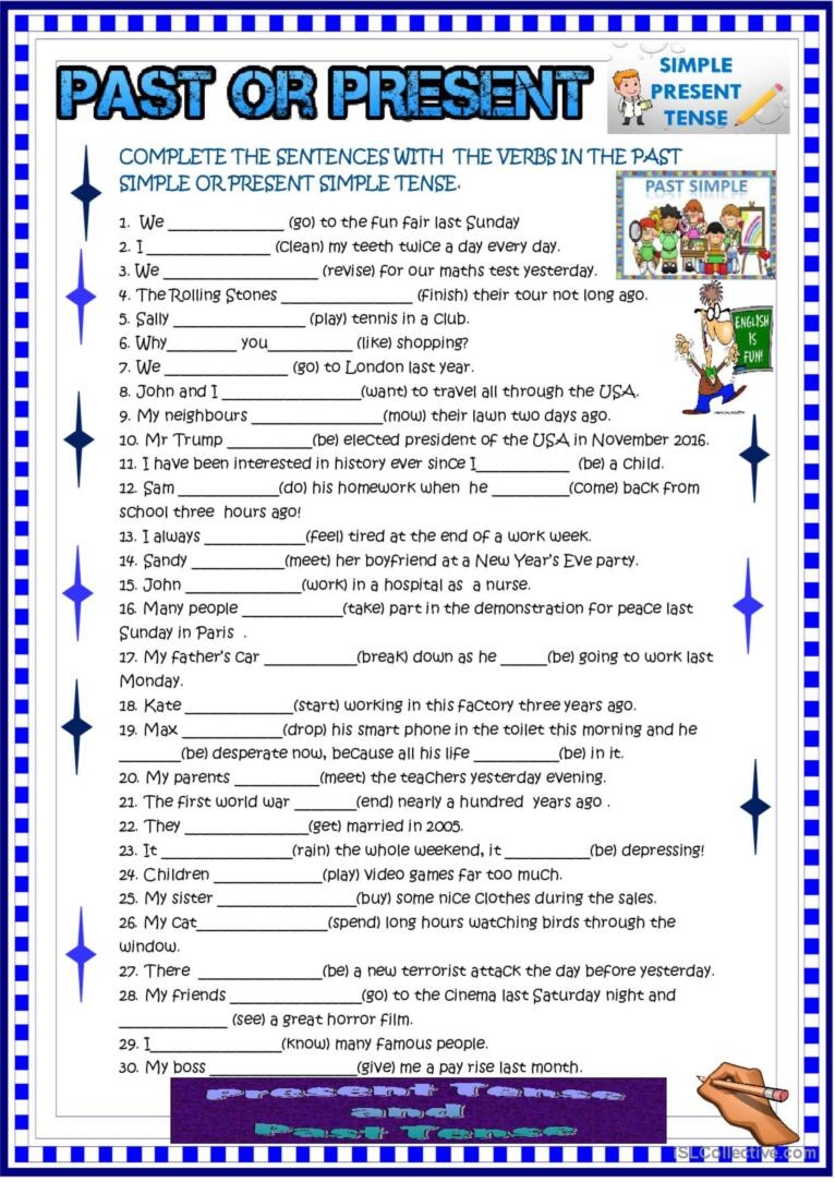 Past Simple Or Present Simple With K English ESL Worksheets Pdf Doc