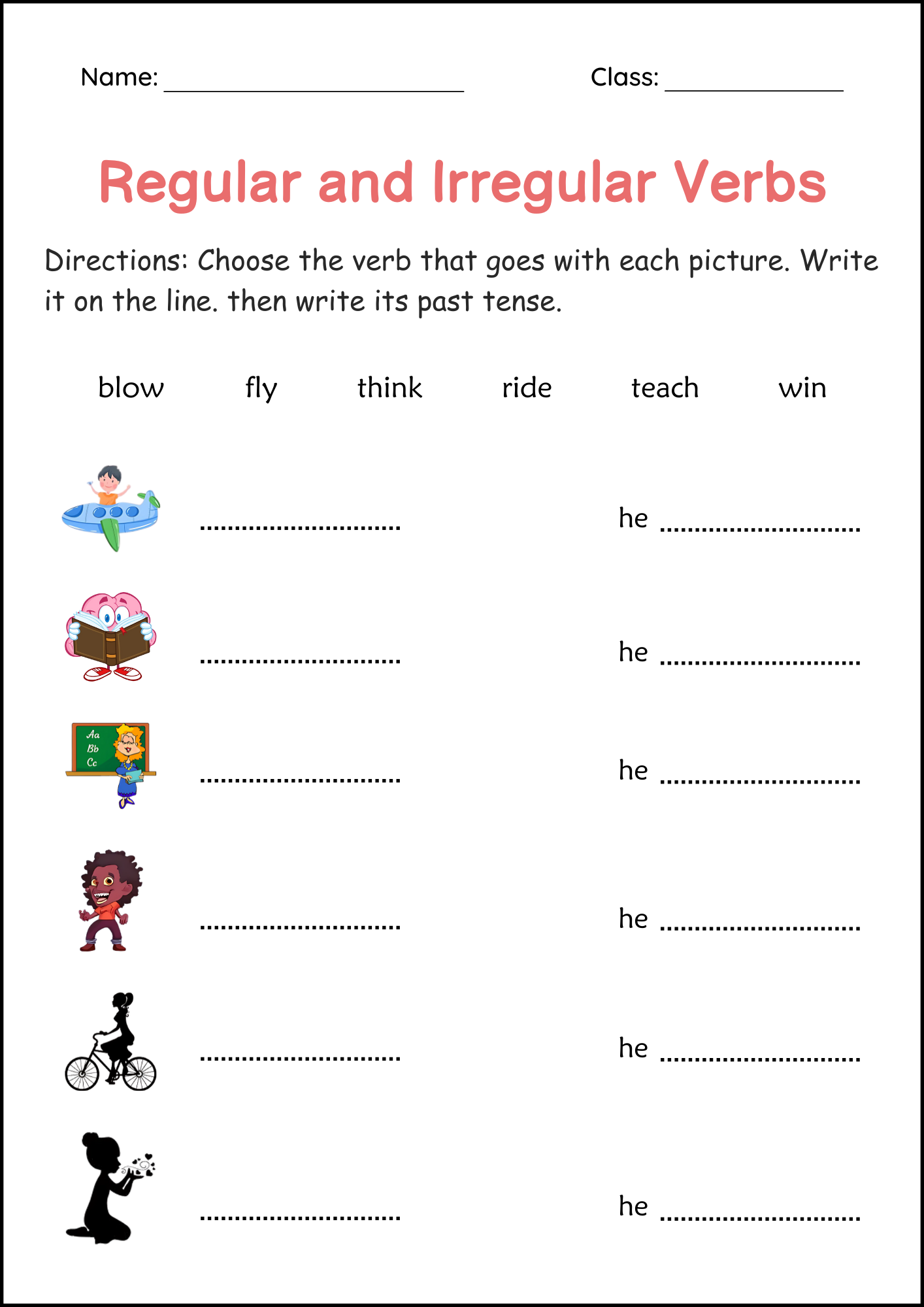 Regular And Irregular Simple Past Tense Verbs Worksheets For Grade 1 2 3 Made By Teachers