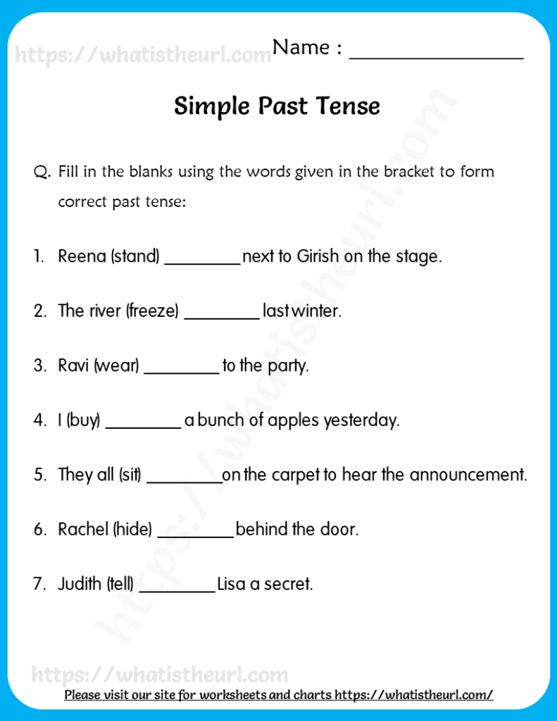 simple past tense worksheet